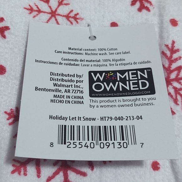 Holiday Time Kitchen Towel Merry & Bright Let It Snow Set of 2 - Picture 8 of 8